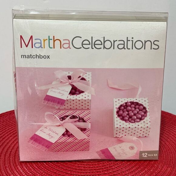 Martha Stewart Matchbox Celebrations 12 box kit Pink and White NWT - Picture 1 of 6